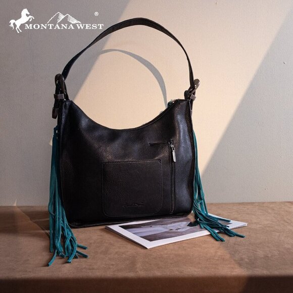 Montana West Floral Tooled Concealed Carry Hobo - Picture 5 of 11